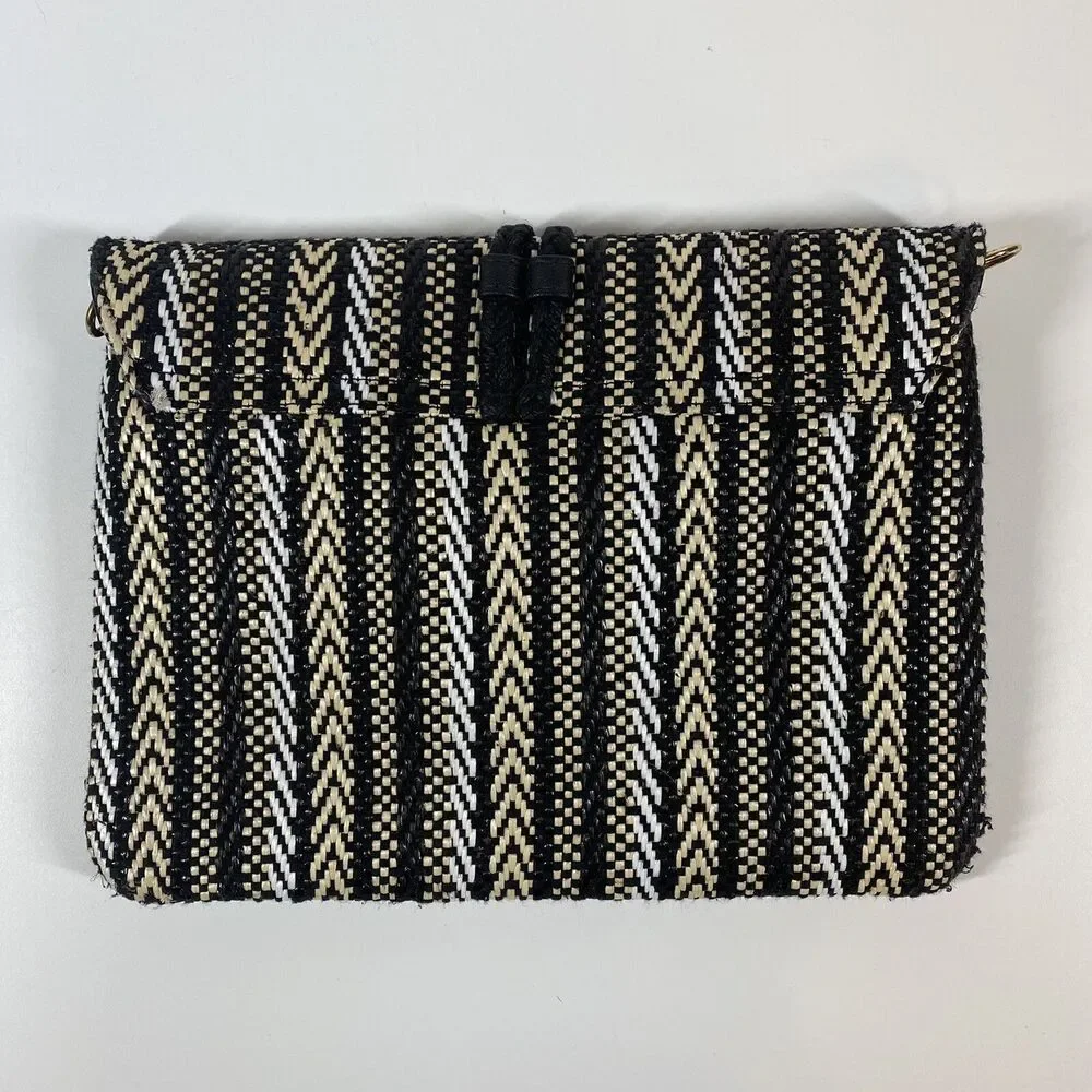 Sondra Roberts Squared‎ Woven Clutch Handbag Purse Boho Tribal No Strap